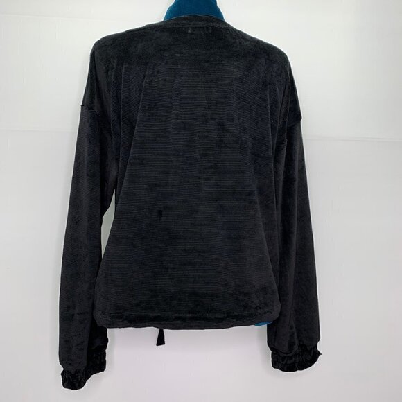 Love, Fire Shirt Medium Black Corduroy Drawstring Waist Long Sleeve - Picture 9 of 9